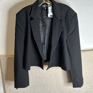 GSTQ Women's Half Court Blazer Black Size XL